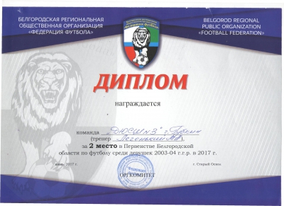 Первенство Белгородской области по футболу среди команд девушек 2003-2004 гг.р.